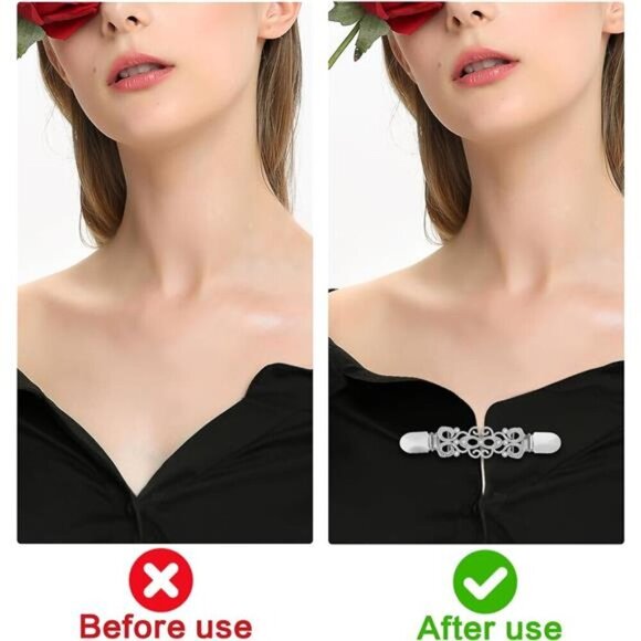 Vintage Sweater Clips Set – Elegant Cardigan, Collar, and Shawl Clasps (3-Pack) - Picture 6 of 8